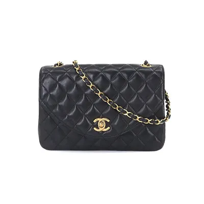 $3000 • Buy CHANEL Matelasse Chain Shoulder Bag Leather Black Vintage 90199223