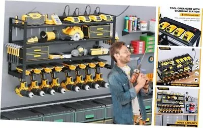 Power Tool Organizer With Charging Station And 8 Outlets Power DRILL FLAT • $130.16