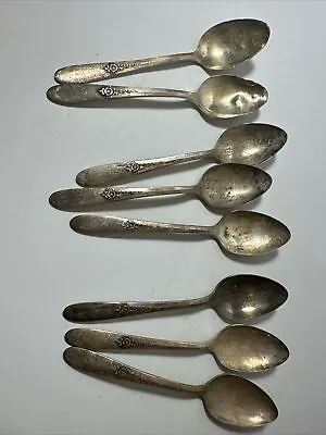 8 Oneida / CARLTON SILVER PLATE Silverplate 1939 LA ROSE Bouillon Soup Spoons • $14