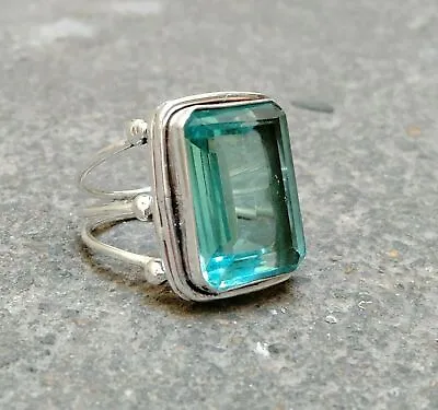 $20.26 • Buy Beautiful Aquamarine 925 Sterling Silver Jewelry Attractive Ring HK-58