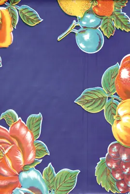 Oilcloth Fabric Lemons Blue Pattern Sold In Yard Or Bolt • $13.99