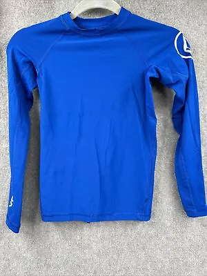 Volcom Youth Boys Swim Shirt Sun  Rash Guard Sz 12 Y Royal Blue Long Sleeve • $9.99