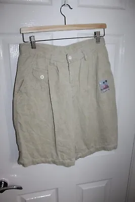 £6.99 • Buy Ladies Beige High Waist Cotton Shorts Mascoti W28 Summer Holiday Safari