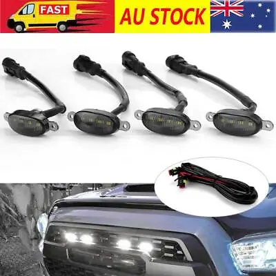 4X Smoke Front Grille LED White Light Grill Cover For Ford Ranger Raptor Style • $20.71