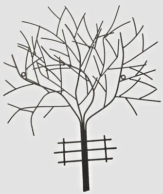 Contemporary Metal Wall Art Decor Sculpture - Tree With Fence 47cm Height • £26