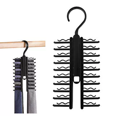 Tie Hanger Belt Tie Rack With 360 Swivel Necktie Scarf Shawl Organization Closet • $8.83