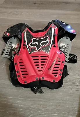 Vintage FOX Motocross Racing Chest Protector Youth Red Black MADE IN ITALY • $29