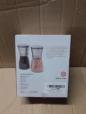 Joejis Salt And Pepper Grinder Set Of 2 With Stand Ceramic Core Refillable Salt • £9.23