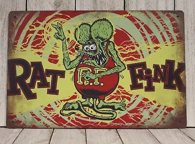 Rat Fink Tin Metal Sign Poster Vintage Look Hot Rod Racing Man Cave Garage  • $10.97