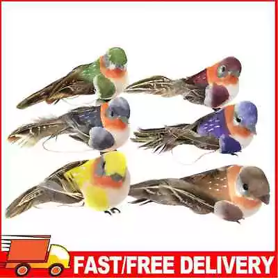 12pcs Artificial Foam Feather Birds DIY Crafts Ornament Home Garden Decor • £7.90