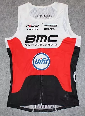 CRAFT WOMENS BMC SWITZERLAND FULL ZIP SLEEVELESS Running Cycling Sz S Jersey • $15.29