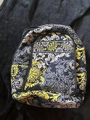 Vera Bradley Large Backpack In  Baroque  Pattern Black And Yellow Print • $40