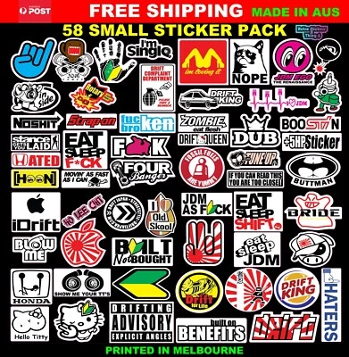 $11.95 • Buy 58PCS SMALL JDM Sticker BOMB Turbo DRIFT Japanese Racing Logo