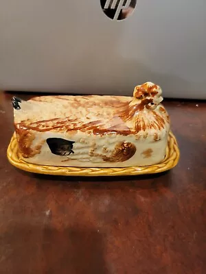 Vintage Rossini Chicken Hen  Butter Dish Ceramic Japan 7  • $14