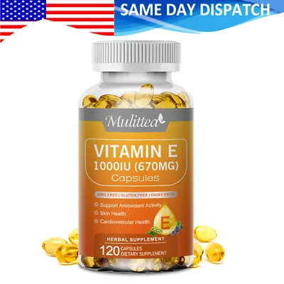 Vitamin E 1000 Iu 670mg Capsules - Supports Skin Hair Immune And Eye Health • $13.99