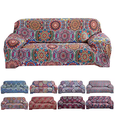 $15.98 • Buy Stretch Sofa Cover Printed Couch Bohemian Slipcover Cover For 1/2/3/4 Seater