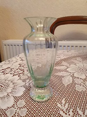 Clear Glass Vase With Tint Of Green • £10