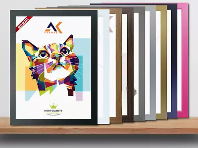 £3.05 • Buy Modern Picture Frames BLACK WHITE Thin Photo Poster Frames OAK GOLD GREY PINK