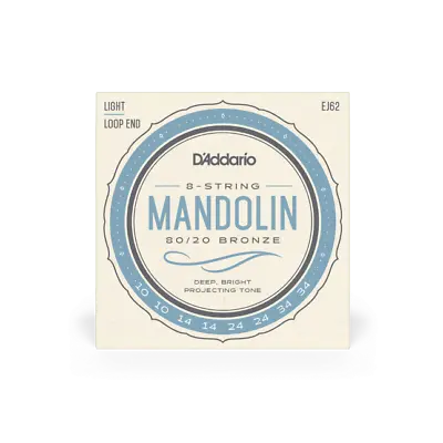 D'Addario EJ62 80/20 Bronze Mandolin Strings Light 10-34 • $10.99