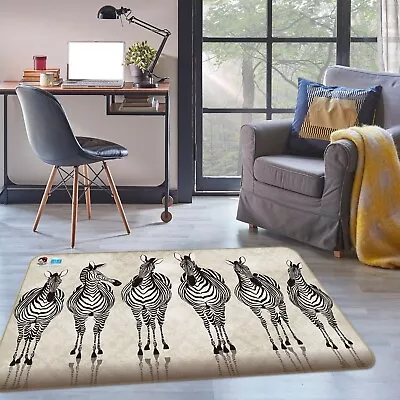 3D Animal Hand Drawn Zebra ZHUA3729 Game Non Slip Rug Mat Photo Carpet Amy • $17.99