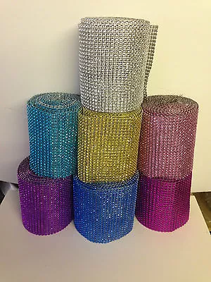 £3.68 • Buy Diamante Effect Ribbon Banding For Cake Decorating In Many Colours & Lengths