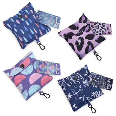 £9.99 • Buy Reuseable Foldable Ladies Shopping Bag Tote Shopper Handbag Fold Away Bag (4pk)