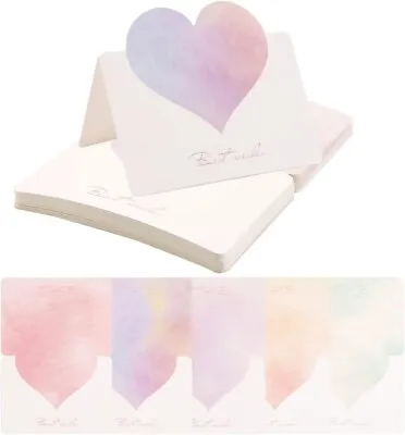 50 Pcs Place Card Handmade With Love Heart Shape Place Cards Multi Colour Table • £0.99