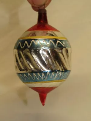 German Antique Glass Bumpy Spiral Finial Christmas Ornament Decoration 1930's • $20