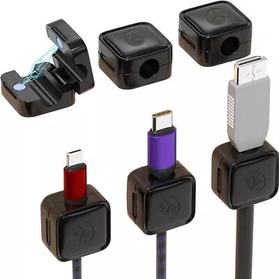 Magnetic Cable Clips Cable Smooth Adjustable Cord Holder Under Desk Cable • £4