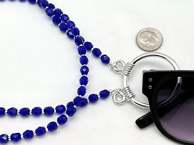 Cobalt Blue Eyeglass Loop Necklace Glasses Holder Chain  LA Glasses Necklace • $25.95