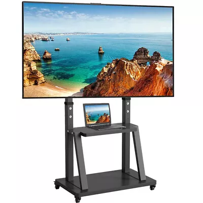 32-80  Mobile TV Floor Stand With Mount Shelves & 4 Wheels For Samsung Vizio LG • $85.96