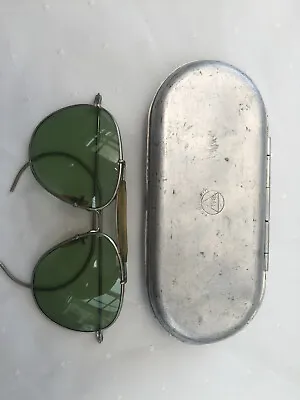 .WW11 US Forces Avaitor Sunglasses In Issue Case Marked Bausch And Lomb • $750