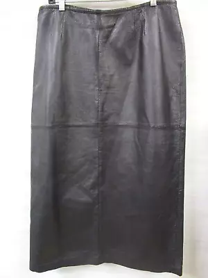 Venezia Black Soft Lamb Touch Leather Skirt Size 16 • $80.75