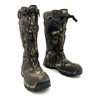 Cabela's Tall Leather Camo BOA Snake Boots 800g Thinsulate Men's Size 9.5 • $89.98