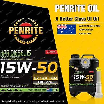 Penrite Semi Synthetic HPR Diesel 15 15W-50 Engine Oil Premium Quality 10L • $126.85