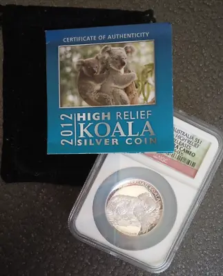 $72.88 • Buy 2012 Australian $1 High Relief Silver Koala | Graded NGC PF70 Ultra Cameo