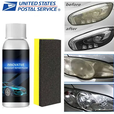 Headlight Lens Restoration System Repair Kit Car Plastic Light Polishing Cleaner • $6.85