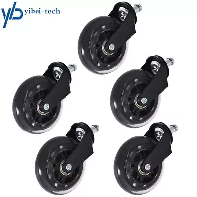 Set Of 5 3 Inch Office Chair Caster Rubber Swivel Wheels Replacement Heavy Duty • $21.45