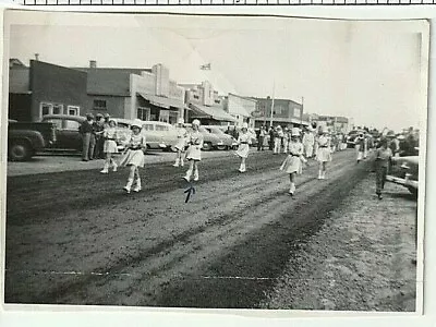 Vintage Photograph 1954 Small Town Sports Marching Band Parade Main Street Dirt • $5.62