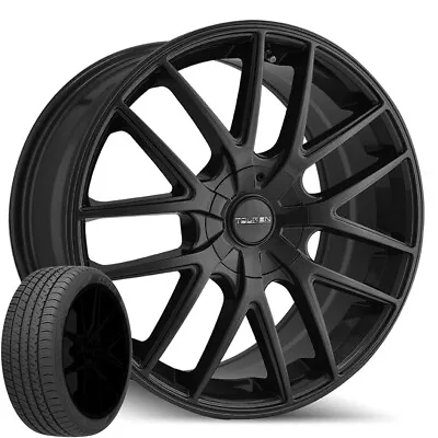 (Set Of 4) TR60 17x7.5 5x100/5x4.5  Matte Black Rims W/225/45ZR17 Kenda Tires • $1078.99