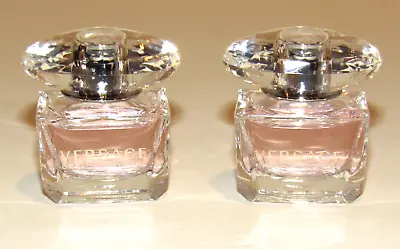 2 Versace Bright Crystal Eau De Toilette 0.17 Oz 5 ML Each Fragrance Mini Bottle • $15.90