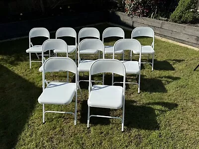 10 X Habitat Macadam White Metal Folding Chair Powder Coated. • £100