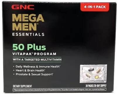 GNC Mega Men Essentials 50 Plus Vitapak Program Sealed 30 Packs Exp: 5/2024+ • $27.99