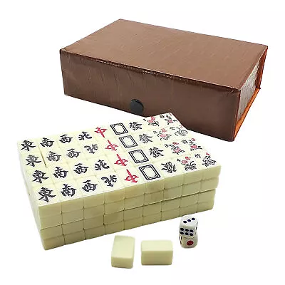 Chinese Mahjong Beige Color Mahjong Set Mah Jong Traditional Chinese • $42.41