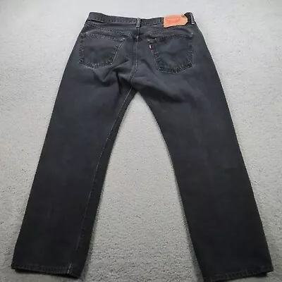 Levis Jeans Mens 36x30* Black501 Straight Button Fly American Workwear Denim • $19.99