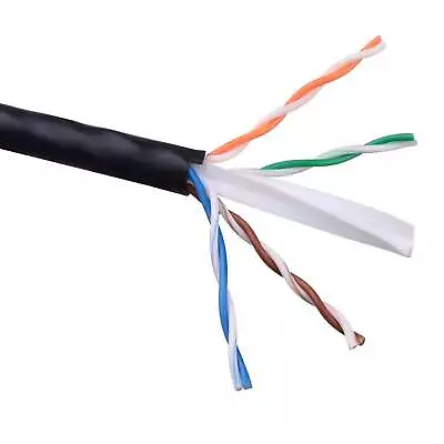 £2.29 • Buy Cat6 Cable Black PE Outdoor Network Cable, External, Ethernet 1m - 250m - Lot
