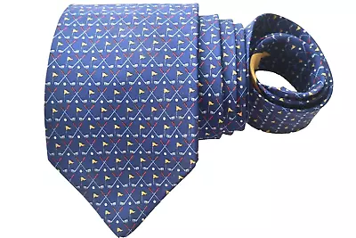 Salvatore Ferragamo Men's Tie Navy Blue/golf Width: 3.75  Length: 58  • $19.98