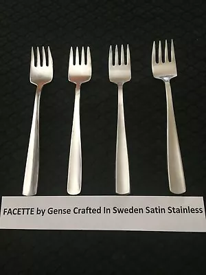 Lot Of 4 Facette By Gense Sweden Stainless 6 1/2  Steel Salad Forks Free Ship • $16.99