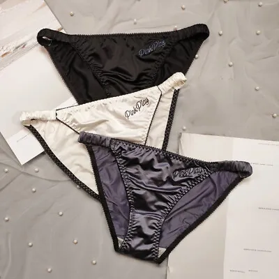 £3.89 • Buy 1pc Panties Women Bikini Briefs Low Rise Sexy Ice Silk Underwear Thong/G-string