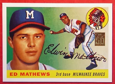 2001 Topps Ed Mathews Reprint #10 (1954 #55) Through The Years (Braves) • $1.50